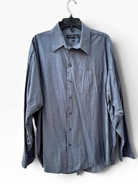 Kenneth Cole Men's Geometric Button Down Gray Size 17 34/35